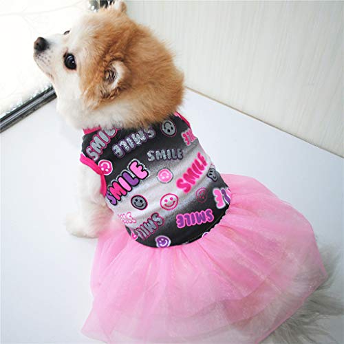 Dress Summer Letter Print Cat Pet Dog Dress Dog Clothes Breathable Pet Skirt Girl Dog Clothes for Small Dogs Christmas