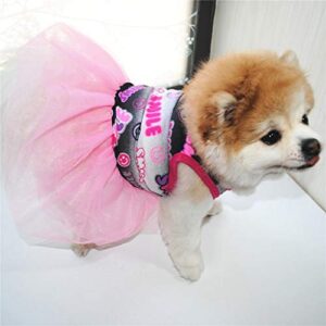 Dress Summer Letter Print Cat Pet Dog Dress Dog Clothes Breathable Pet Skirt Girl Dog Clothes for Small Dogs Christmas