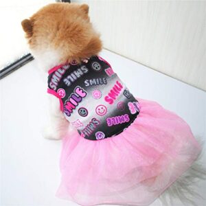 Dress Summer Letter Print Cat Pet Dog Dress Dog Clothes Breathable Pet Skirt Girl Dog Clothes for Small Dogs Christmas