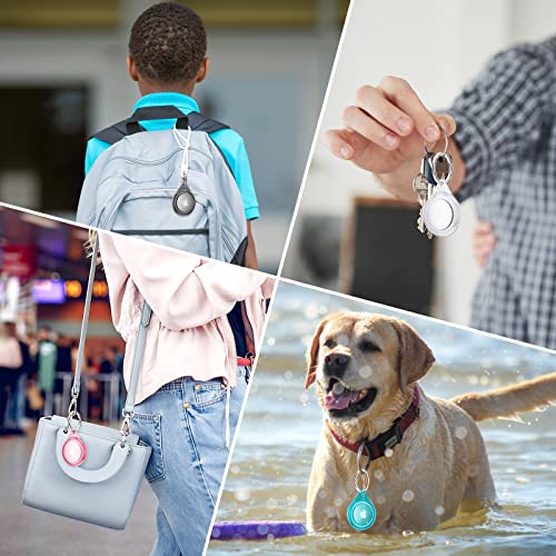 Waterproof Airtag Holder, Fhtase 4 Pack Apple Airtag Keychain, AirTag Case for Dog Collar, Luggage, Tracker Key Ring, 360 Full Body Coverage Protective Cover Clear