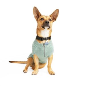 youly sage fuzzy dog sweater, small