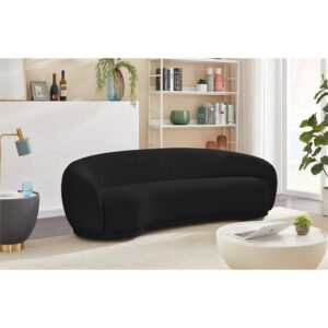 Meridian Furniture Hyde Collection Modern | Contemporary Boucle Fabric Upholstered Sofa, 89.5" W x 38" D x 27.5" H, Black