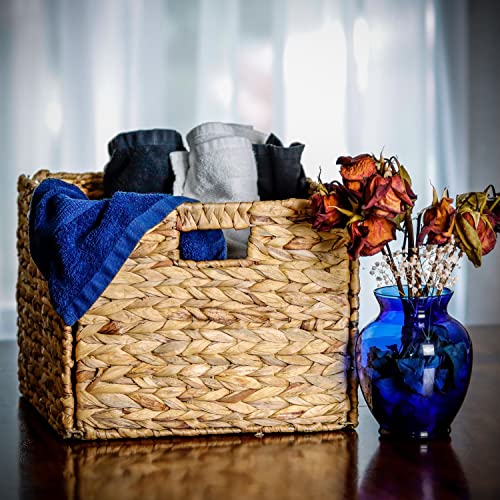 12.7" Foldable Hyacinth Storage Basket with Iron Wire Frame by Trademark Innovations