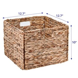 12.7" Foldable Hyacinth Storage Basket with Iron Wire Frame by Trademark Innovations