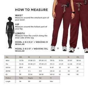 FIGS YOLA High Waisted Skinny Scrub Pants for Women - Burgundy, Regular XS