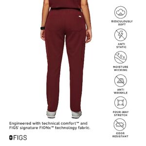 FIGS YOLA High Waisted Skinny Scrub Pants for Women - Burgundy, Regular XS