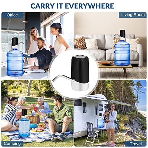 5 Gallon Water Dispenser, LONEASY Portable USB Charging Electric Drinking Water Pump for 5 Gallon Bottle, Automatic Water Jug Dispenser Water Bottle Pump for Home Kitchen Office Camping