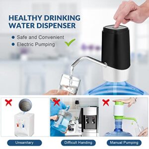 5 Gallon Water Dispenser, LONEASY Portable USB Charging Electric Drinking Water Pump for 5 Gallon Bottle, Automatic Water Jug Dispenser Water Bottle Pump for Home Kitchen Office Camping