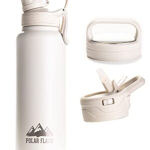 POLAR FLASK Stainless Steel Sports Water Bottle – 3 Premium Lids – Keeps Liquids Cold or Hot, Leak Proof & Sweat Proof