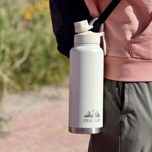 POLAR FLASK Stainless Steel Sports Water Bottle – 3 Premium Lids – Keeps Liquids Cold or Hot, Leak Proof & Sweat Proof