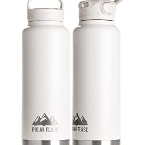 POLAR FLASK Stainless Steel Sports Water Bottle – 3 Premium Lids – Keeps Liquids Cold or Hot, Leak Proof & Sweat Proof