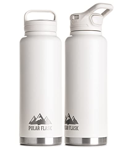 POLAR FLASK Stainless Steel Sports Water Bottle – 3 Premium Lids – Keeps Liquids Cold or Hot, Leak Proof & Sweat Proof