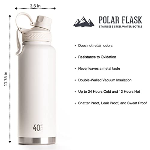 POLAR FLASK Stainless Steel Sports Water Bottle – 3 Premium Lids – Keeps Liquids Cold or Hot, Leak Proof & Sweat Proof