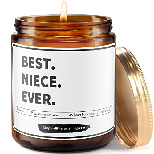 Best Niece Ever - 9oz Soy Candle ; Niece Christmas Gifts from Auntie, Cute Gifts for Niece from Aunt, Candles for Teen Girls Gift Ideas, Love You Gifts from Aunt, Birthday Gift for Niece