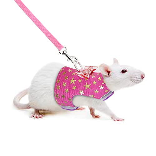 N/A Small Pet Rabbit Harness Vest and Leash Set for Ferret Guinea Pig Bunny Hamster Rabbits Puppy Kitten Bowknot Chest Strap Harness (Color : A, Size : Medium)