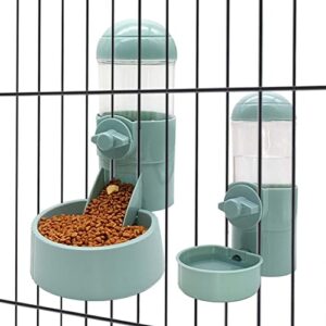hamiledyi automatic small animal food water dispenser,hanging gravity auto feeder waterer for dog cat rabbit chinchilla guinea pig ferret (automatic water dispenser + food dispenser)