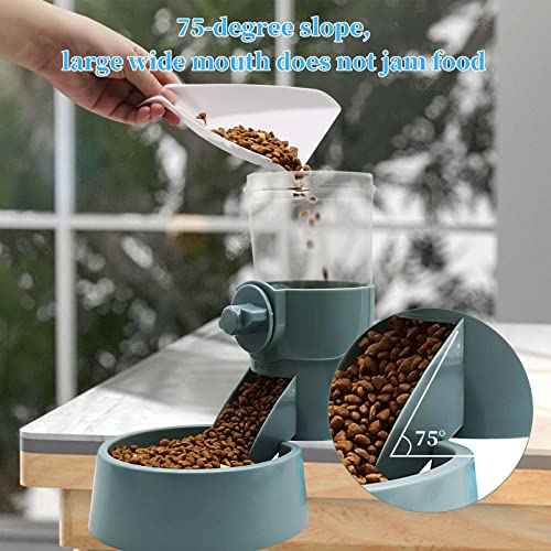 Hamiledyi Automatic Small Animal Food Water Dispenser,Hanging Gravity Auto Feeder Waterer for Dog Cat Rabbit Chinchilla Guinea Pig Ferret (Automatic Water Dispenser + Food Dispenser)