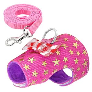 n/a small pet rabbit harness vest and leash set for ferret guinea pig bunny hamster rabbits puppy kitten bowknot chest strap harness (color : a, size : small)