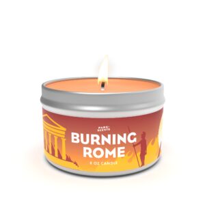 park scents burning rome candle - accurate smell like the rome section of spaceship earth in epcot disneyworld - natural soy blend - handmade in the usa | 8 oz. tin