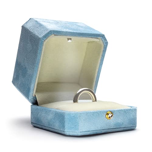 Ring Box with LED Light Blue Reusable & Protective Ring Holder to Make Your Proposal Memorable with This Engagement Ring Box with Designated Ring Light To Make Your Ring Shine by Cotea