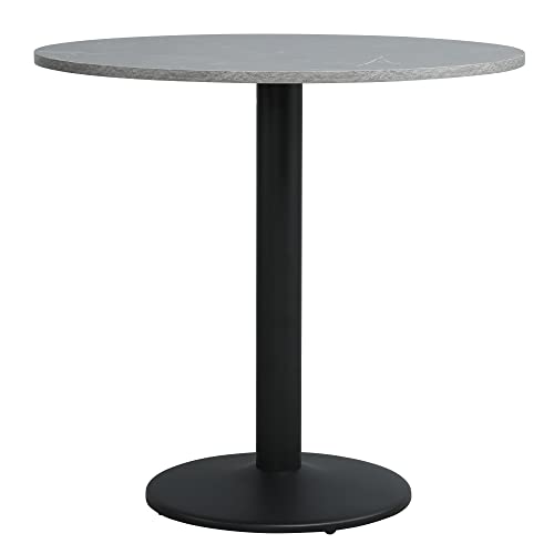 Deehansh 31.5 inch Round Dining Table Faux Marble Top Multifunctional Table Coffee Table Kitchen Bar Patio Modern Living Room Metal Base