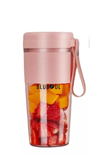 BluBool Portable Blender for Shakes, Smoothies, and Juice, 400ml Personal Size Blender Ideal for Gym, Office, and Traveling, USB Rechargeable Mini Smoothie Blender Mixer with 6 3D Blades Juicer Cup for Sports Travel Home Office (Pink)