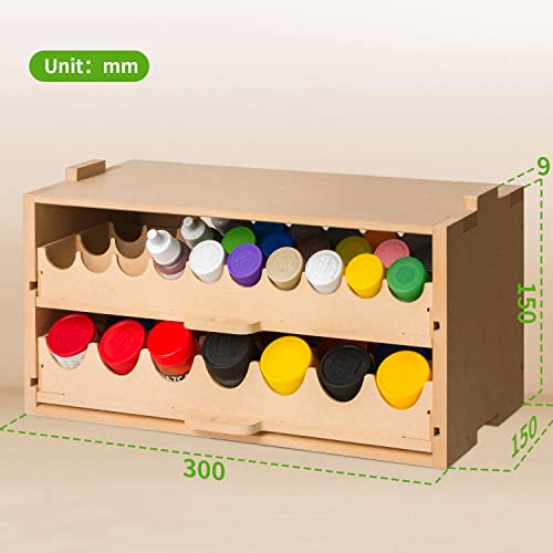 Bucasso Wooden Model Paint Rack Organizer, Paint Storage with MDF Material, Craft Supplies Storage, Suitable for Tamiya/Mr.Hobby Paints and Model Tools, GK8