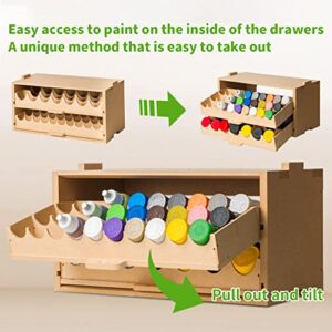 Bucasso Wooden Model Paint Rack Organizer, Paint Storage with MDF Material, Craft Supplies Storage, Suitable for Tamiya/Mr.Hobby Paints and Model Tools, GK8