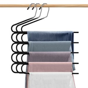 velvet hanger for pants space saving hanger- multi layer jeans trouser hanger,myfolrena open ended hanger for pants multiple hangers closet organizer for scarf jeans leggings(3-pack)