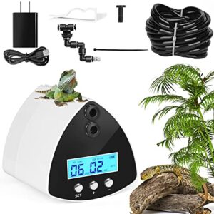 daotaili reptile misting system, automatic intelligent reptile humidifiers with 3 pcs spray nozzles, lcd reptile fogger with smart timing rainforest.this is rainforest device, not a sprayer