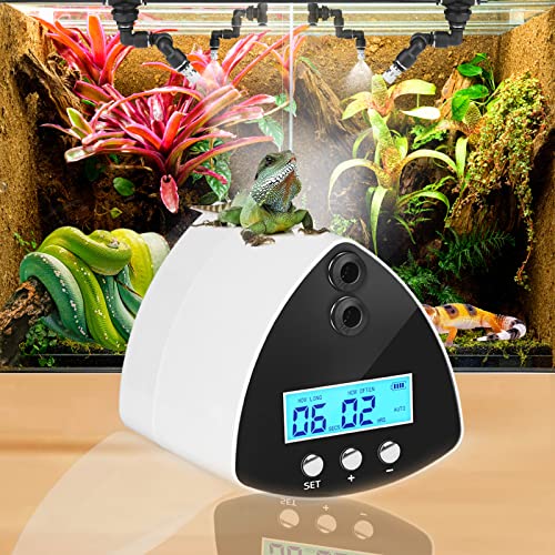 DAOTAILI Reptile Misting System, Automatic Intelligent Reptile Humidifiers with 3 PCS Spray Nozzles, LCD Reptile fogger with Smart Timing Rainforest.This is Rainforest Device, Not A Sprayer