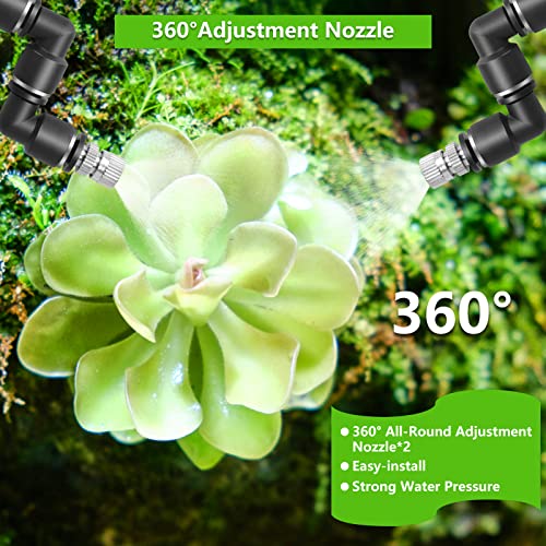 DAOTAILI Reptile Misting System, Automatic Intelligent Reptile Humidifiers with 3 PCS Spray Nozzles, LCD Reptile fogger with Smart Timing Rainforest.This is Rainforest Device, Not A Sprayer