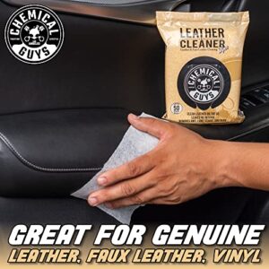 Chemical Guys PMWSPI20850 Leather Cleaner Wipes Mega 50 Pack for Car Interiors, Furniture, Boots, and More, Works on Natural, Synthetic, Pleather, Faux Leather and More, (50 Ct)