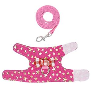 N/A Small Pet Rabbit Harness Vest and Leash Set for Ferret Guinea Pig Bunny Hamster Rabbits Puppy Kitten Bowknot Chest Strap Harness (Color : B, Size : Medium)