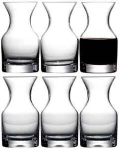 nutriups mini carafe mini individual wine carafe single serving glass wine carafes set glass mini carafe decanters small individual wine decanter (set of 6 8.5oz)