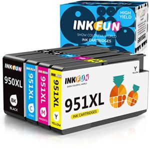 inkfun hp 950xl 951xl 950 951 compatible ink cartridges replacement for for officejet pro 8610 8600 8620 8630 8640 8660 8100 8615 8625 251dw 276dw printer 4-packs