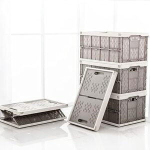 Livememory 2 Pack Collapsible Crates - Foldable Crates, 31 Liters Plastic Milk Crate Storage Bin for Home, Laundry, Clothes(17.7x 12 x 9 inches)