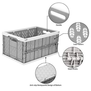 Livememory 2 Pack Collapsible Crates - Foldable Crates, 31 Liters Plastic Milk Crate Storage Bin for Home, Laundry, Clothes(17.7x 12 x 9 inches)