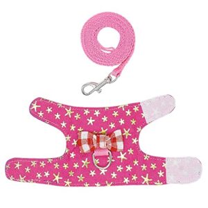 N/A Small Pet Rabbit Harness Vest and Leash Set for Ferret Guinea Pig Bunny Hamster Rabbits Puppy Kitten Bowknot Chest Strap Harness (Color : B, Size : Small)