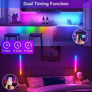 Smart Dreamcolor Neon Under Cabinet Lights, 6 Pcs RGB+IC Under Cabinet Lighting with Multi Scene Modes and Music Sync Closet Lights, Wired Linkable Strip Lighting Fixtures with Remote and APP Control