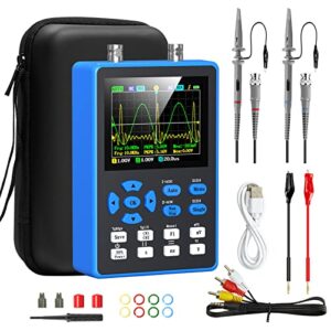 digital oscilloscope with 2 channels 120mhz bandwidth signal generator 500msa/s sampling rate, 2.8" lcd backlight display, waveforms storage, 3 scan modes, xy/yt/roll, fft spectrum, single trigger
