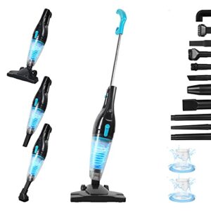 intercleaner corded vacuum cleaner, 15kpa powerful suction with 400w motor, 12 in 1 lightweight bagless stick vac with handheld, ultra quiet, for hardwood floor carpet car pet hair