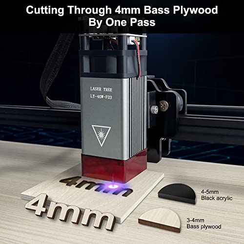 LASER TREE 40W(5W Output Optical Power) Laser Engraving Module, 450nm Laser Head for CNC Laser Engraver/Laser Cutter Machine, DIY Laser Engraving Tool Suitable for Wood Metal Acrylic Paper Etc