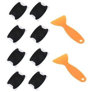 GWYAN 8 Pcs Car Door Handle Sticker Car Door Cup Scratch Protector Carbon Fiber Like 3D Stickers with Lamination Tool (3.93" × 3.54")