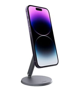 lululook magnetic phone stand for iphone 12/13/14, aluminum design, rotation adjustable desk phone holder dock for iphone 13 12/13 12 mini/13/14 12 pro/13/14 12 pro max, mag-safe case gray