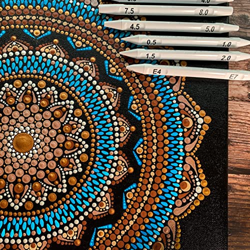 Dotting Tools for Painting Mandalas - Happy Dotting Company - 16pc Double Ended Super Set for Mandala dot Art - Includes Stylus - Unique Ellipse Tool - for Painting Rocks DIY Stone Craft and Canvas