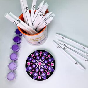 Dotting Tools for Painting Mandalas - Happy Dotting Company - 16pc Double Ended Super Set for Mandala dot Art - Includes Stylus - Unique Ellipse Tool - for Painting Rocks DIY Stone Craft and Canvas