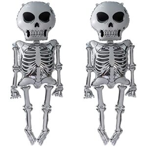 2-pack 52-inch skull balloon, helium foil balloon for halloween party decoration supplies, nightmare before christmas balloons