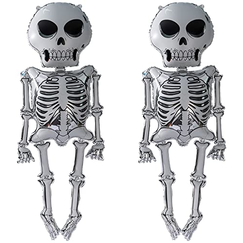 2-pack 52-inch Skull Balloon, Helium Foil Balloon For Halloween Party Decoration Supplies, Nightmare Before Christmas Balloons