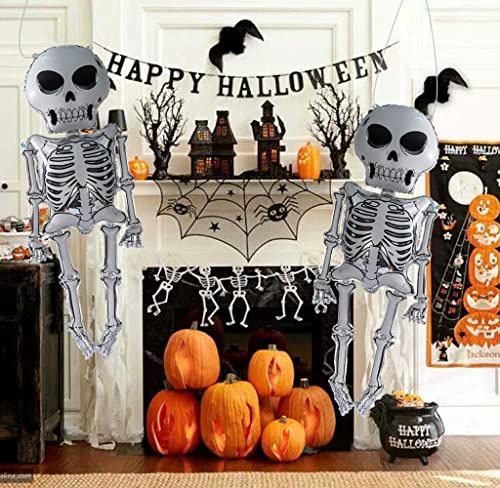 2-pack 52-inch Skull Balloon, Helium Foil Balloon For Halloween Party Decoration Supplies, Nightmare Before Christmas Balloons